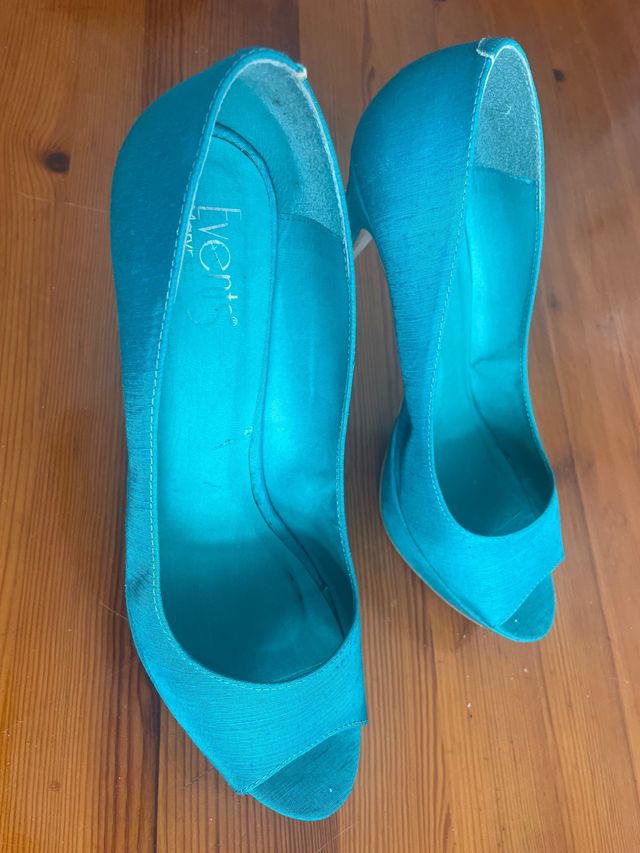 Zapatos tacón azul turquesa 41