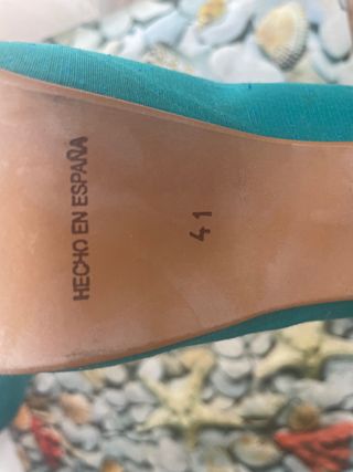 Zapatos tacón azul turquesa 41