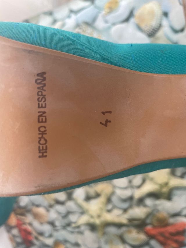 Zapatos tacón azul turquesa 41