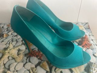 Zapatos tacón azul turquesa 41