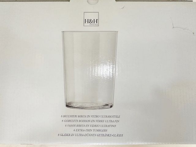 BICCHIERI VETRO TRASP.,ML.500,H&H STARCK, SET PZ.6