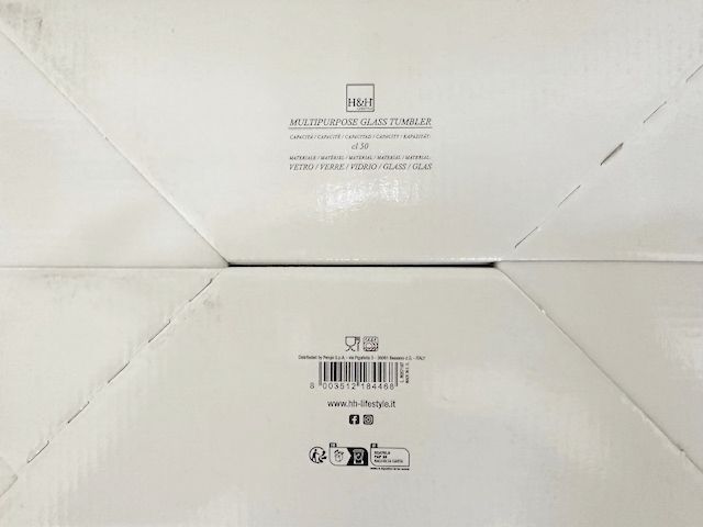 BICCHIERI VETRO TRASP.,ML.500,H&H STARCK, SET PZ.6