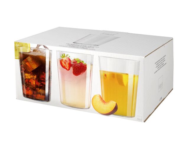 BICCHIERI VETRO TRASP.,ML.500,H&H STARCK, SET PZ.6