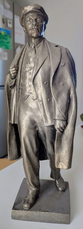 Statuetta Lenin metallo vintage. Anni '60