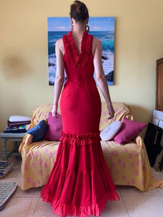 Vestido Flamenca Flor de Cerezo rojo