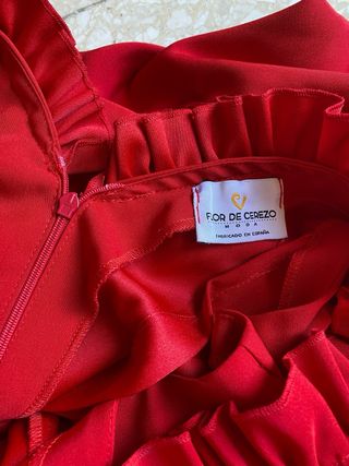 Vestido Flamenca Flor de Cerezo rojo