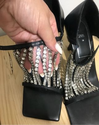 Sandalias Zara piel tacón 38