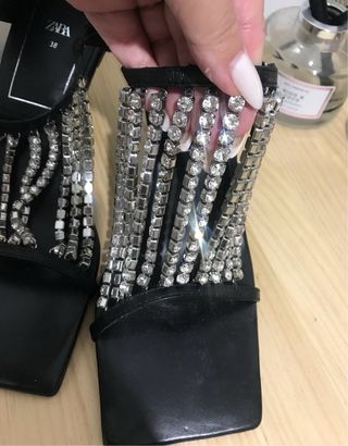 Sandalias Zara piel tacón 38