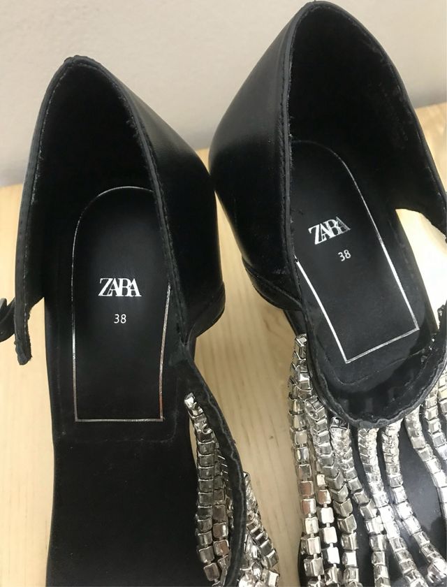 Sandalias Zara piel tacón 38