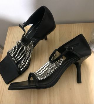 Sandalias Zara piel tacón 38