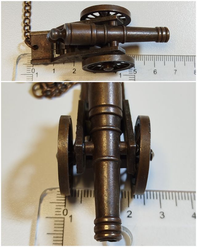Llavero de cañón bucanero de 7 cm