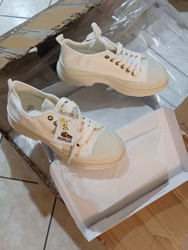 Scarpe mimoii tela bianche 38
