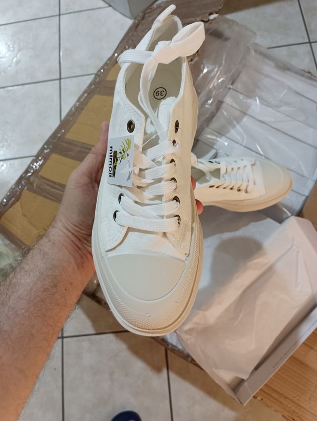 Scarpe mimoii tela bianche 38
