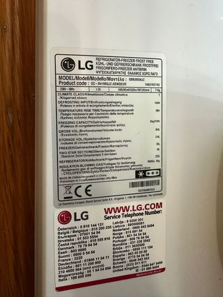 Nevera LG GBB64390SZW