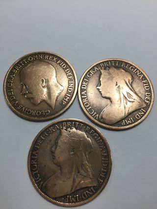 Monete Penny inglesi molto buone, set da 10