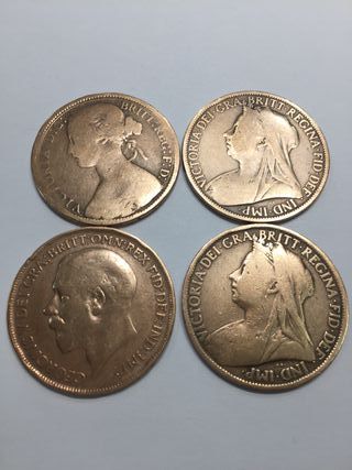 Monete Penny inglesi molto buone, set da 10