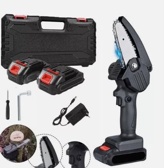 Mini Motosega 4 Pollici Elettrica con 2 Batterie