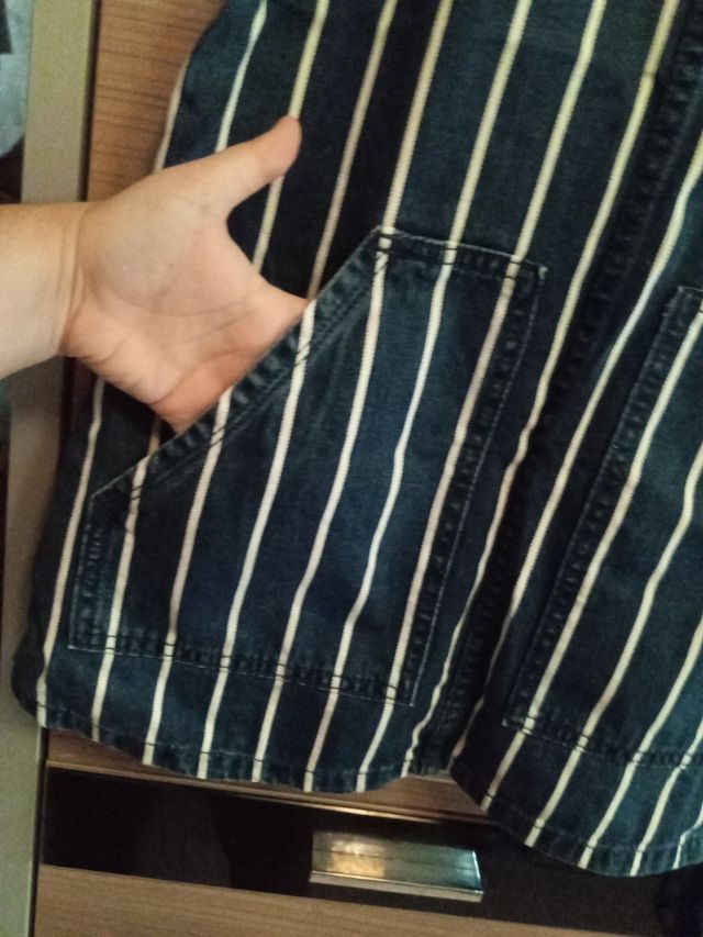 Peto vaquero rayas azul blanco