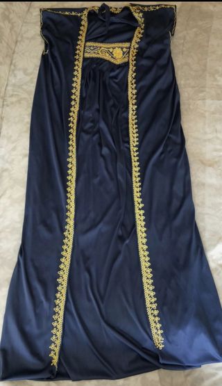 Vestido medieval azul y dorado