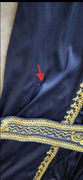 Vestido medieval azul y dorado