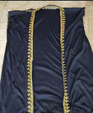 Vestido medieval azul y dorado