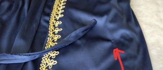 Vestido medieval azul y dorado