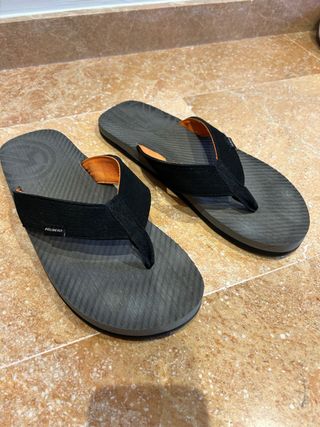 Chanclas Polinesia - negras y naranjas