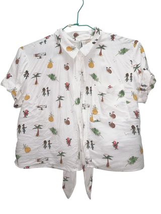 Camisa hawaiana blanca