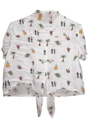 Camisa hawaiana blanca