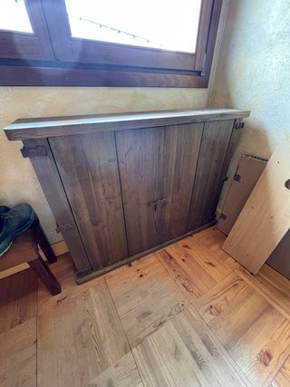 Mueble TV madera maciza castaño rustico