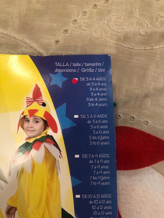 Disfraz Gallina Niño - Talla 2-3