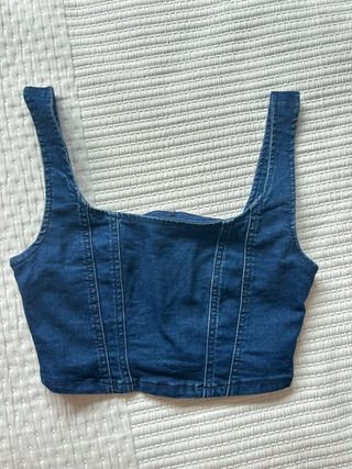 Top vaquero azul