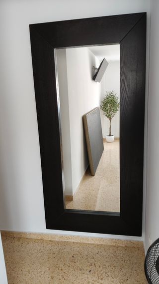Espejo grande negro - Madera y cristal