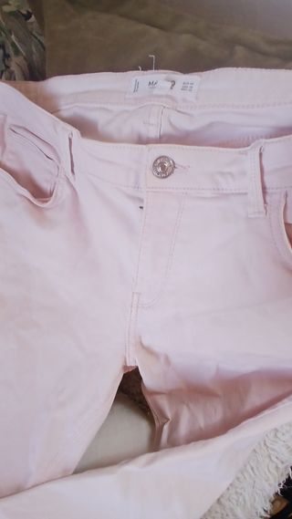 Pantalones Mango salmón talla 44.Skinny.