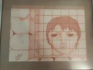 2 Dibujos - Lápiz Rojo.Marcelino Romero 