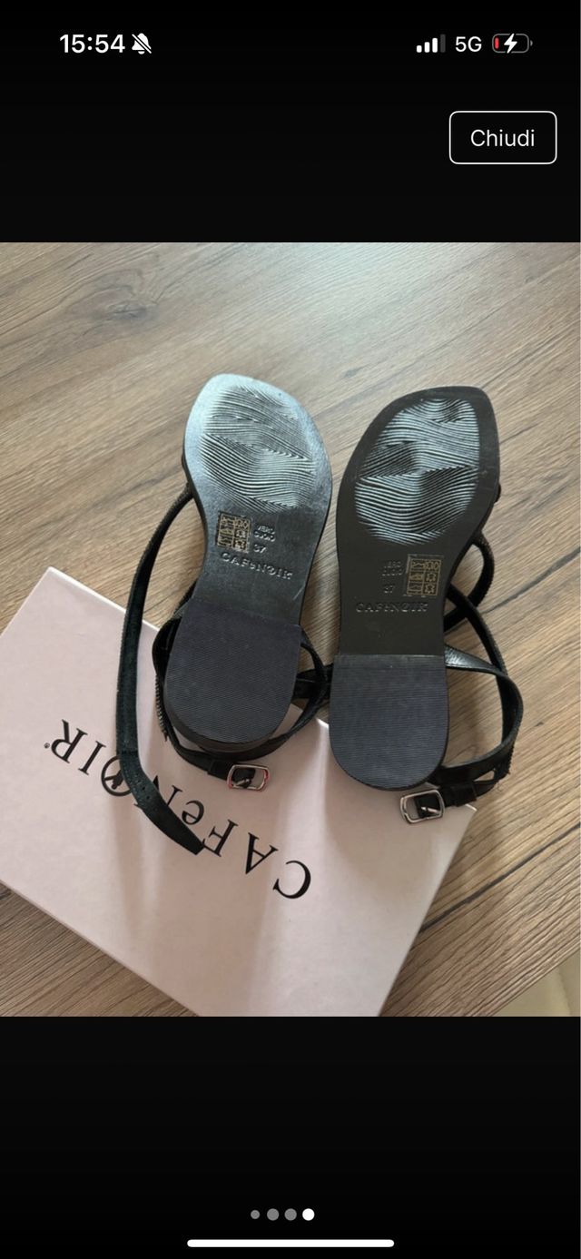 Sandali CAFE NOIR neri e argento, n. 37