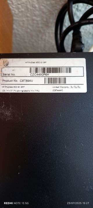 Ordenador HP sobremesa 
