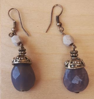 Orecchini Pendenti Viola Argento