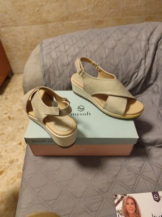 Sandalias mysoft beige