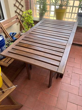 Mesa plegable de jardín IKEA + 4 sillas