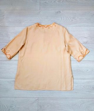 Talla 46 - Blusa beige de lino Escorpion 