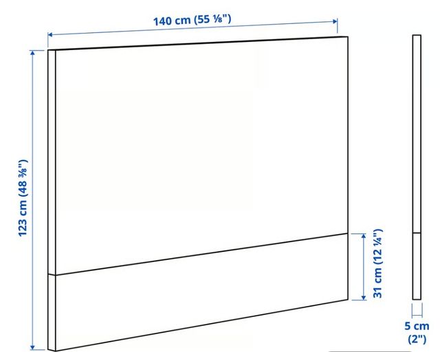 Cabecero IKEA MALM LED 140x123cm