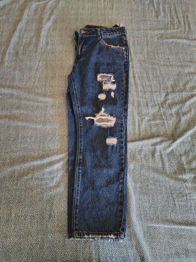 Jeans strappati uomo blu