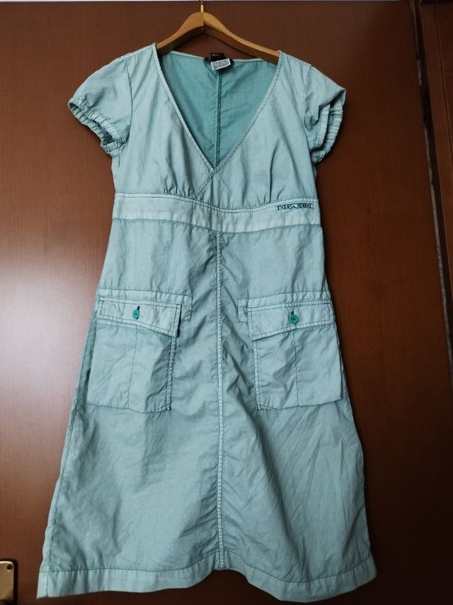 Vestito Diesel verde maniche corte