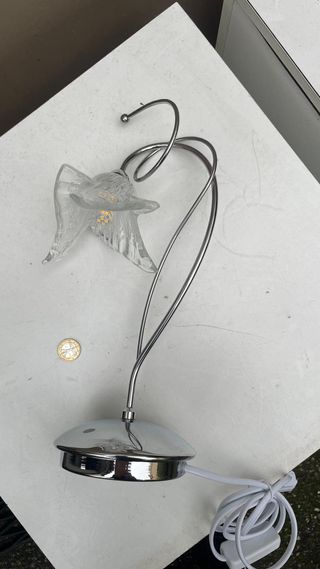 2 Lampade da tavolo/abatjours cromo vetro Murano