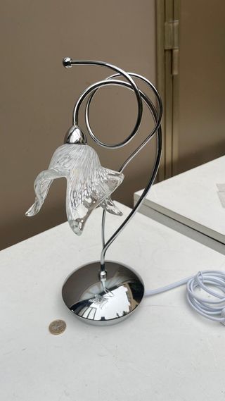 2 Lampade da tavolo/abatjours cromo vetro Murano