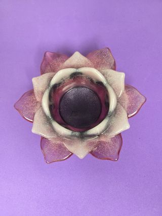 Portacandele Lotus bianco, rosso e nero