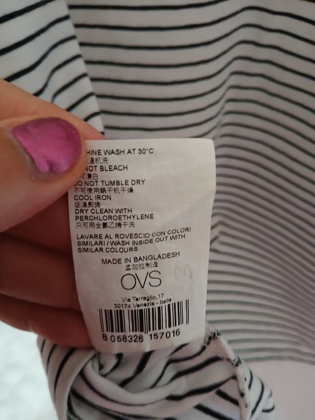 Canotta OVS a righe bianche e nere