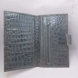 Monedero gris efecto cocodrilo para mujer