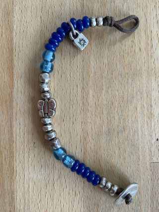 Pulsera UNO DE 50 Cuero Azul 